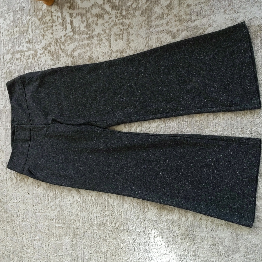 Fashion Bug Tweed Wide Waistband Wide Leg Pants 8 Black
